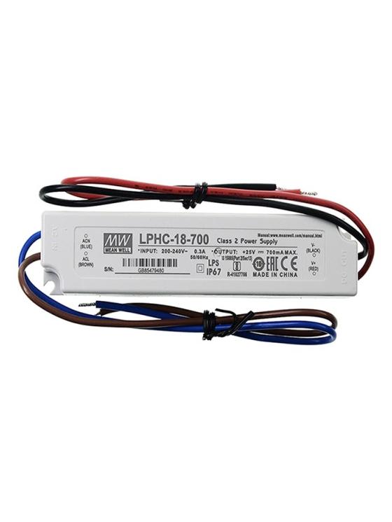 Meanwell Power Supply LPHC-18-700 18W IP67 700mA LED Constant Current Driver