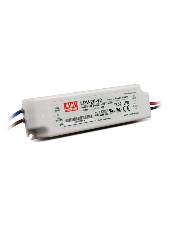 Meanwell Power Supply LPV-20-12 20W 12V 1.67A IP67 LED Constant Voltage Driver