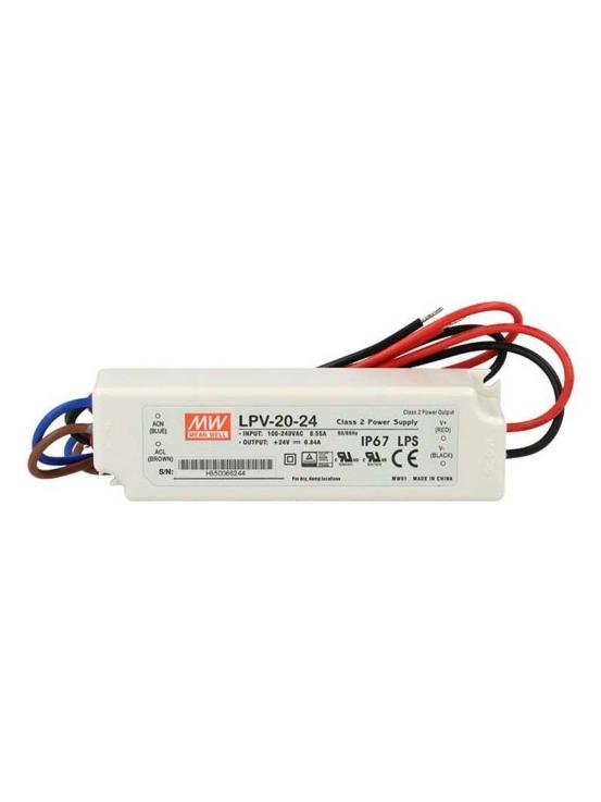 Meanwell Power Supply LPV-20-24 20.2W 24V 0.84A IP67 LED Constant Voltage Driver