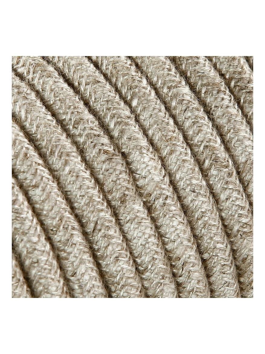 Electrical Round Cable 2X o 3X 5M in Fabric Canvas Beige