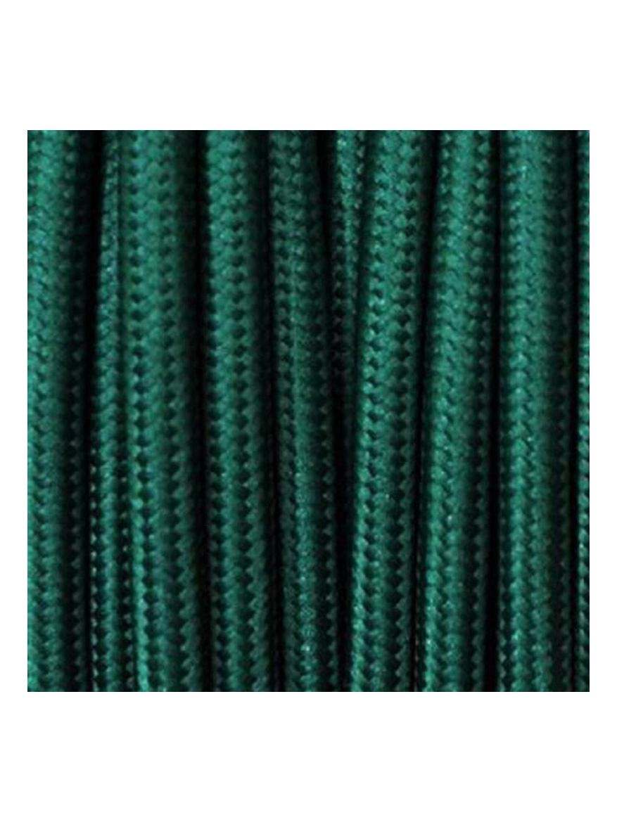 Electrical Round Cable 2X o 3X 5M in Fabric Petrol Green