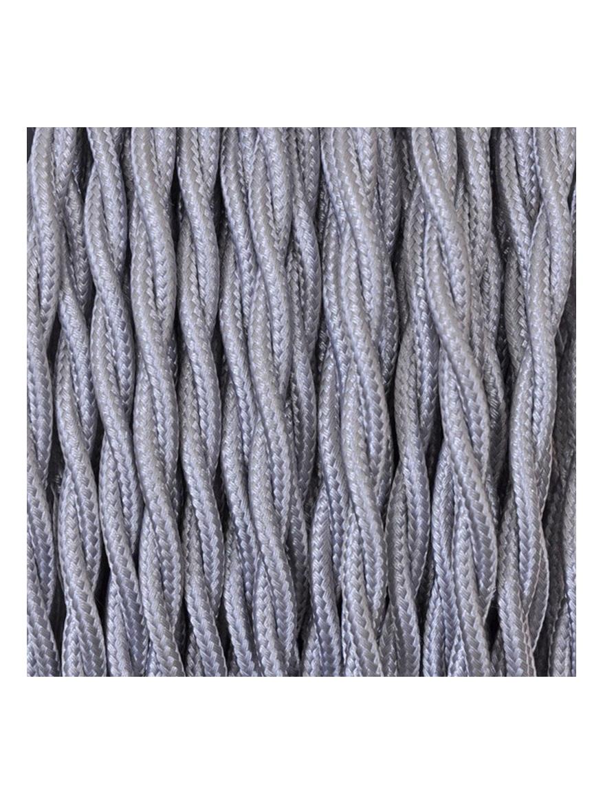 Electrical Twisted Cable 2X o 3X 5M in Fabric Silver