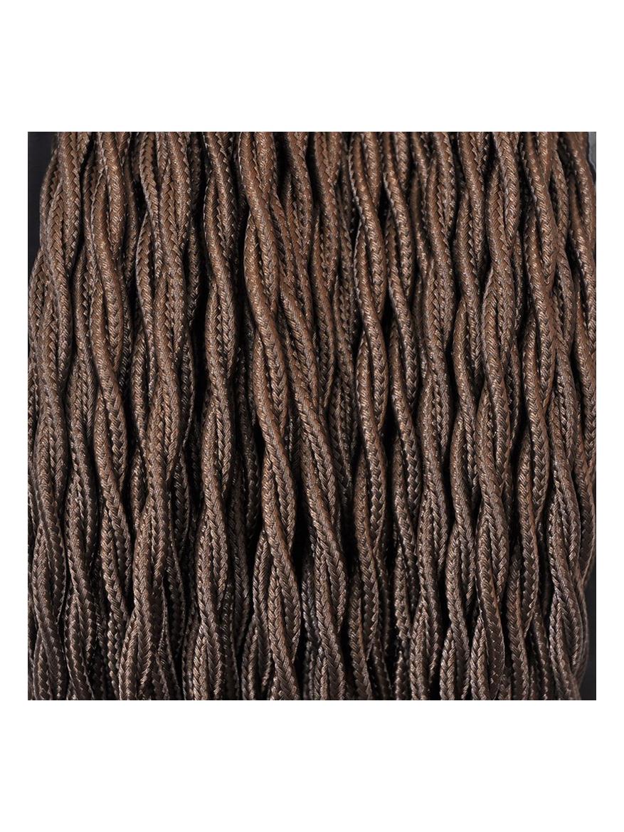 Electrical Twisted Cable 2X o 3X 5M in Fabric Brown