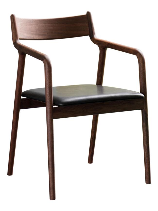 Pepe Arm Chair - Walnut Ebony/Black Leather