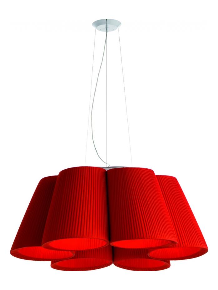 Florinda Pendant Lamp 6 Red Plissè