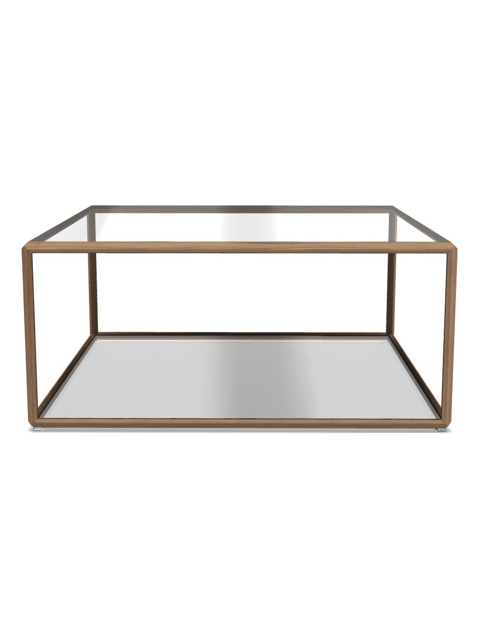 45° Coffee Table - L. 82 cm / Walnut / Transparent Glass