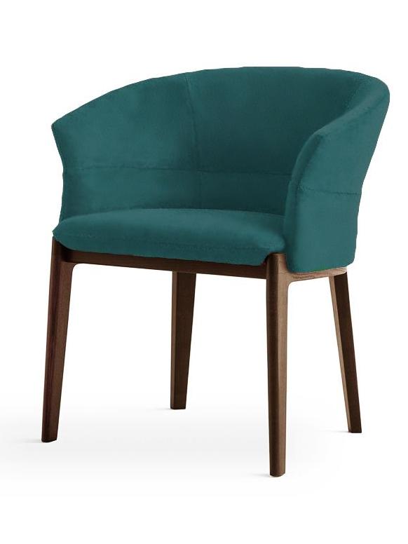 Devon Chair with Armrest - Leather L162 / Eucalyptus