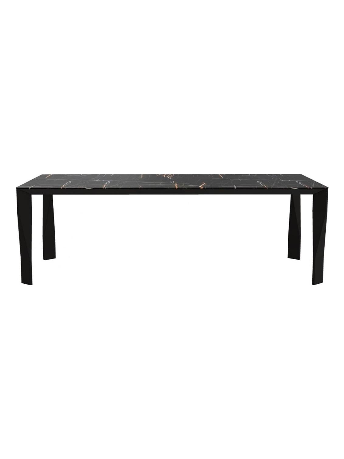 Diamond Table - 200x100 Sahara Noir / Lacquered Matt Black