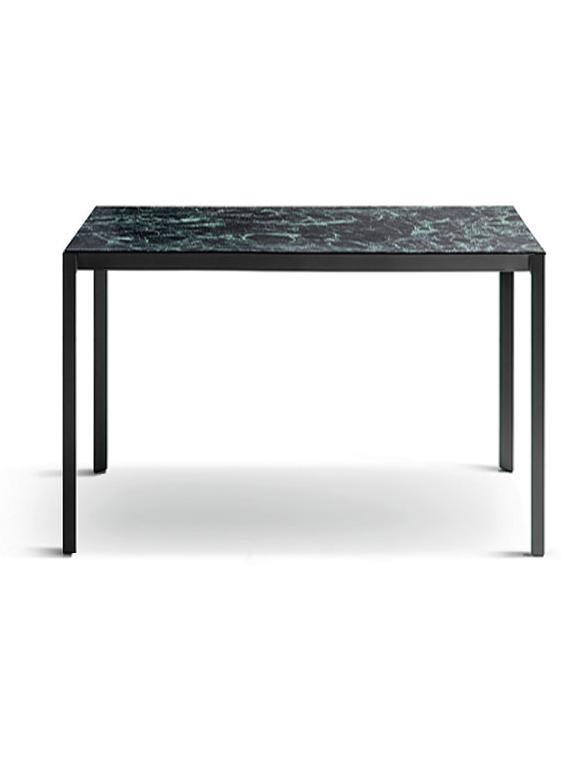 Half a Square Table - Marble Verde Alpi / Pewter