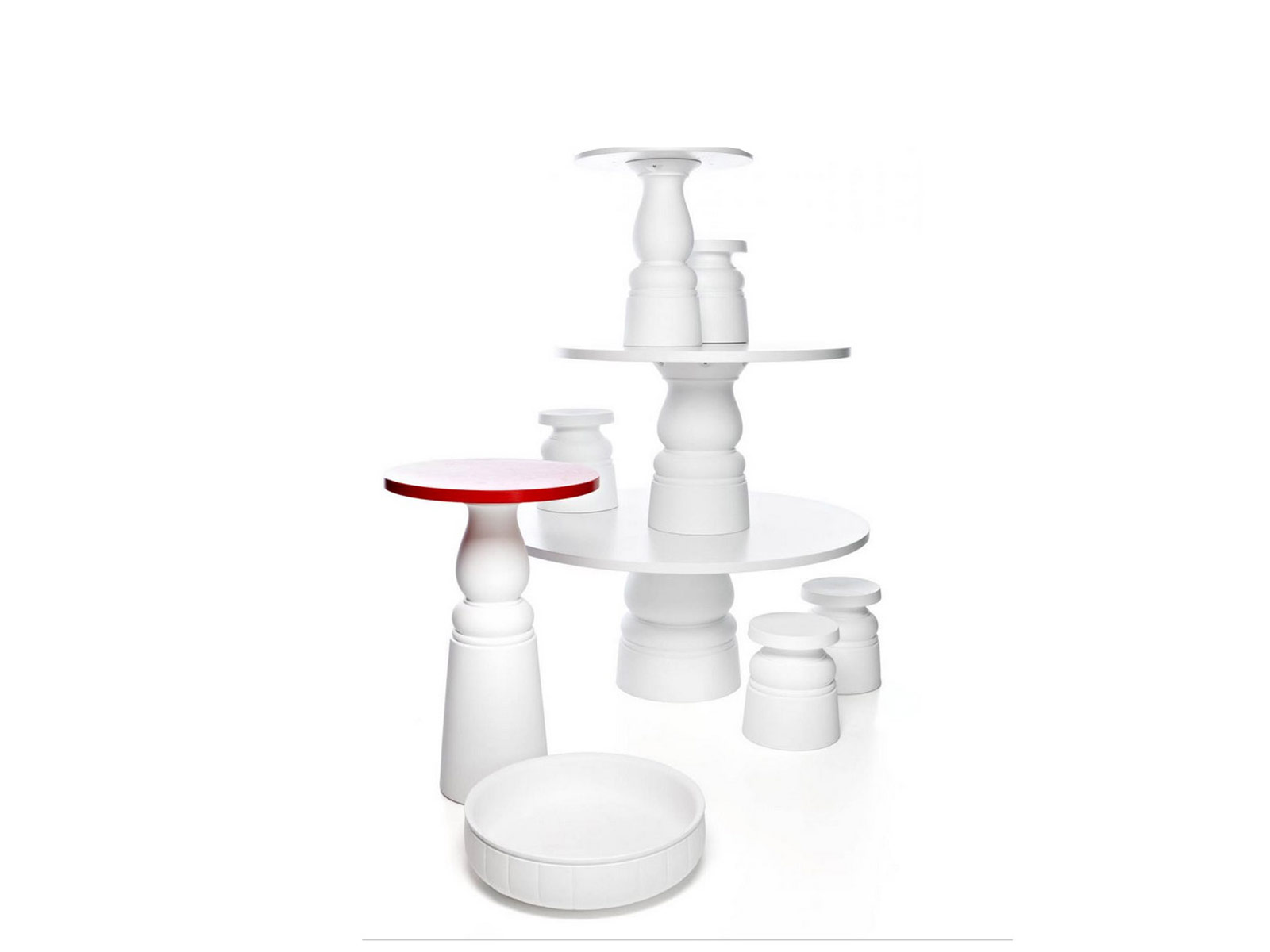 Container Table Ø 70 + New Antiques 10638 white 