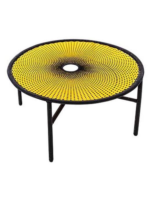 Banjooli Coffee Table Ø75 - H.38 cm _ Black/Yellow