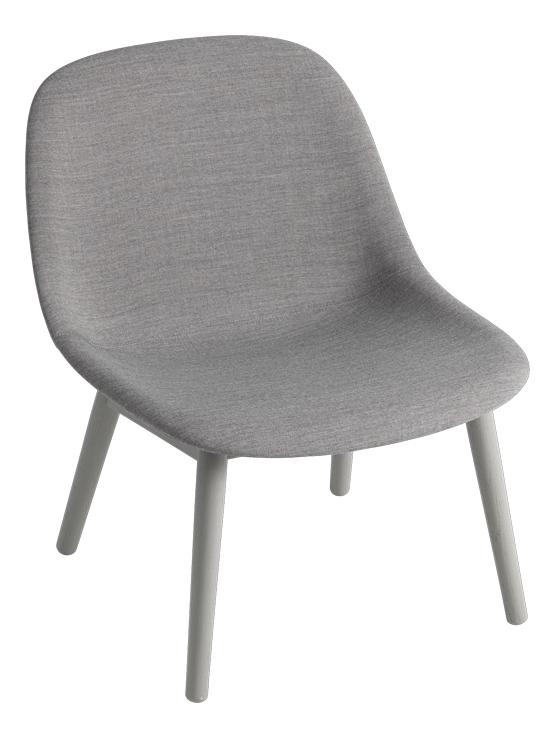 Fiber Lounge Chair / Wood base - Remix 133 Grey