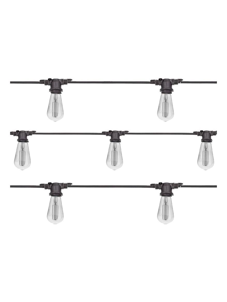 Black String Lights 10 led E27 11.5m 5W ST64 Bulbs