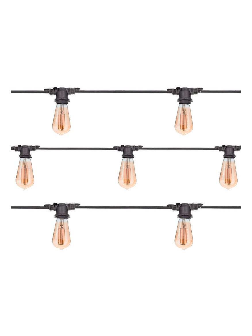 Black String Lights 10 led E27 11.5m cone Bulb for Outdoor