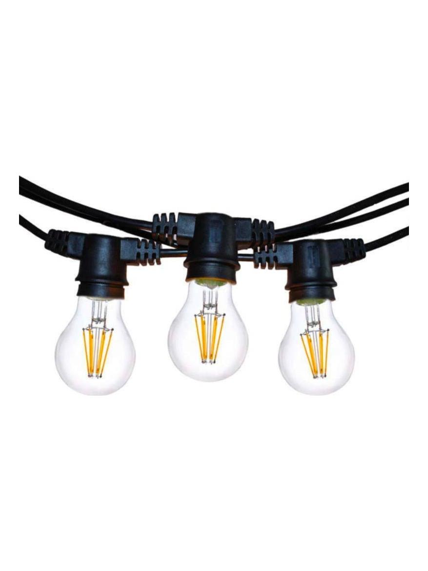 Black String Lights 10 led Lampholder E27 11.5m 8W Bulbs