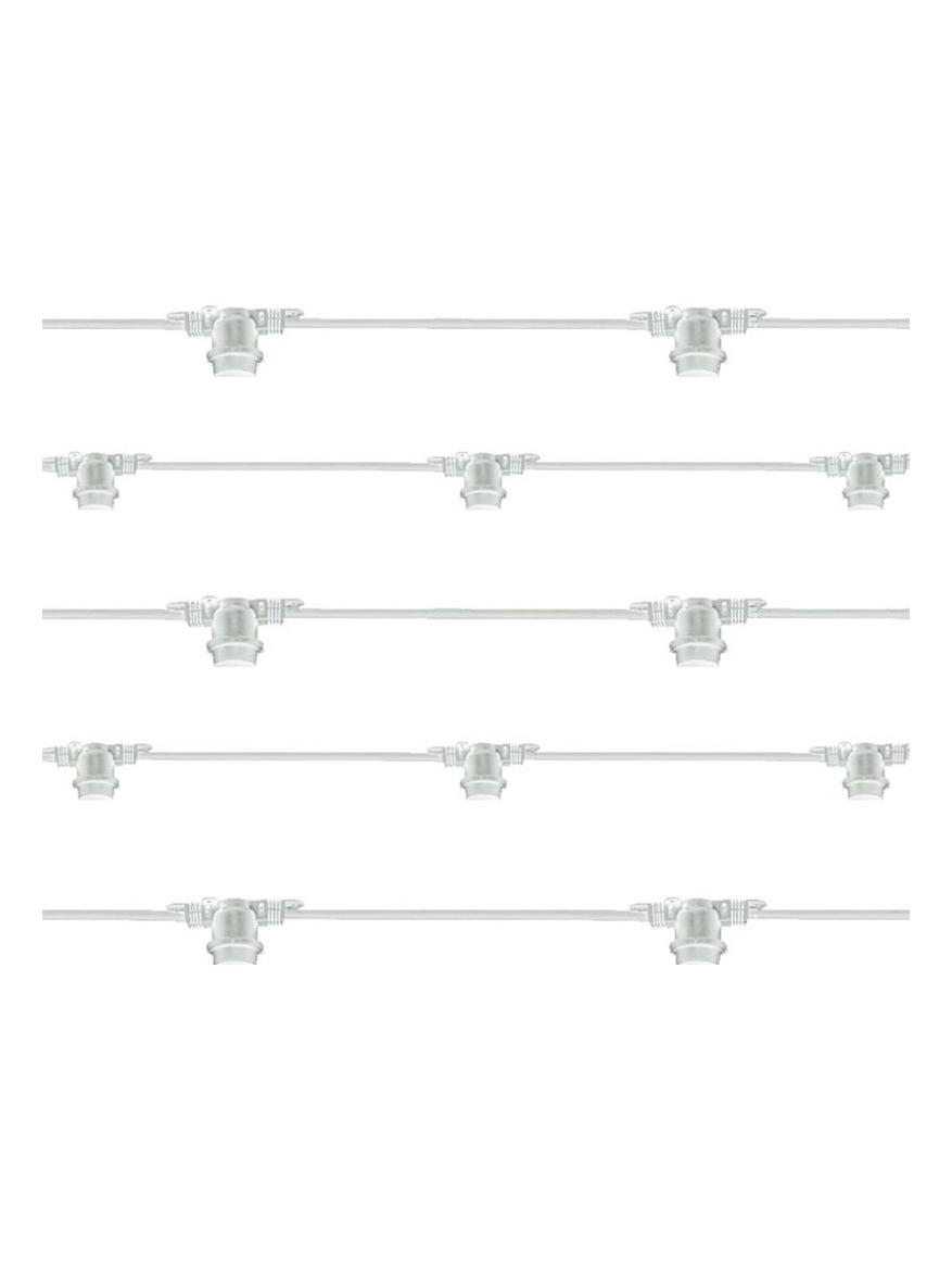 Black String Lights 50 Lampholder E27 50m For Outdoor