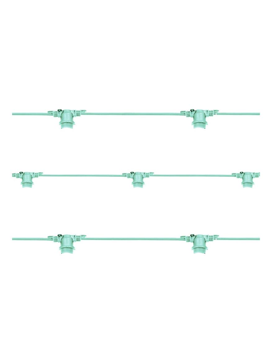 String Lights 10 E27 Lampholders 10m Tiffany Aquamarine