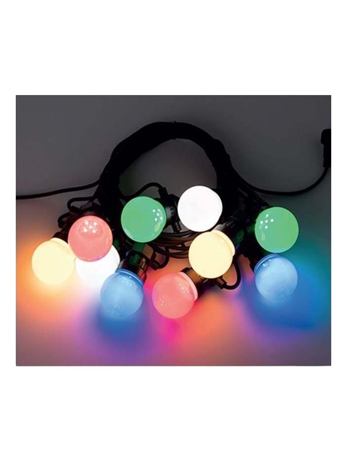 String Lights 10 led bulbs 24V 10m multicolor 12W Outdoor Use Black