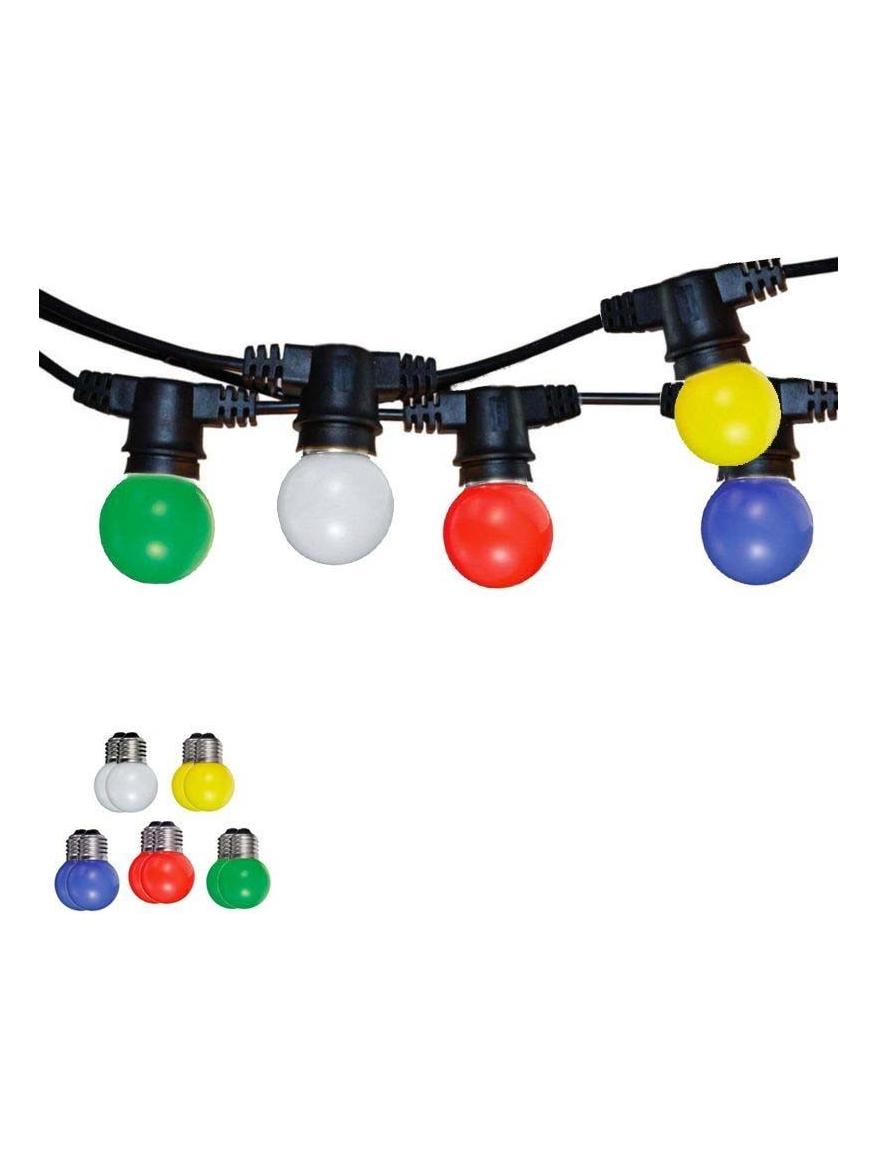String Lights 10 led bulbs E27 11.5m Multicolor black