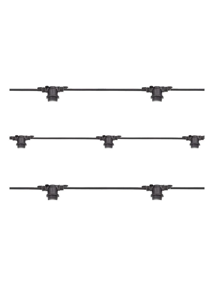 String Lights 5 Lampholder E27 5m Outdoor Black