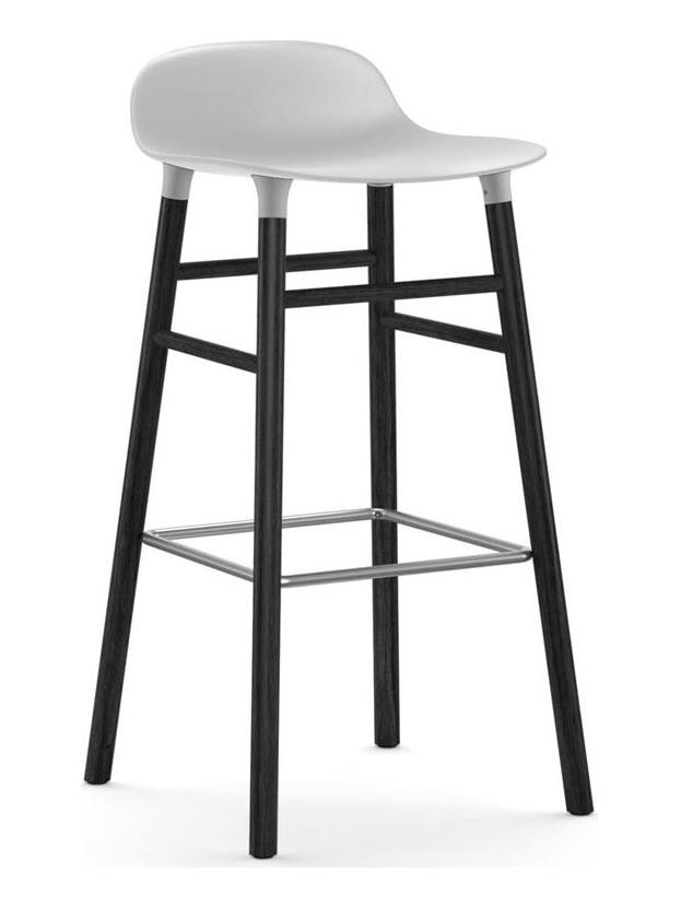 Form Barstool H. 75 Black White