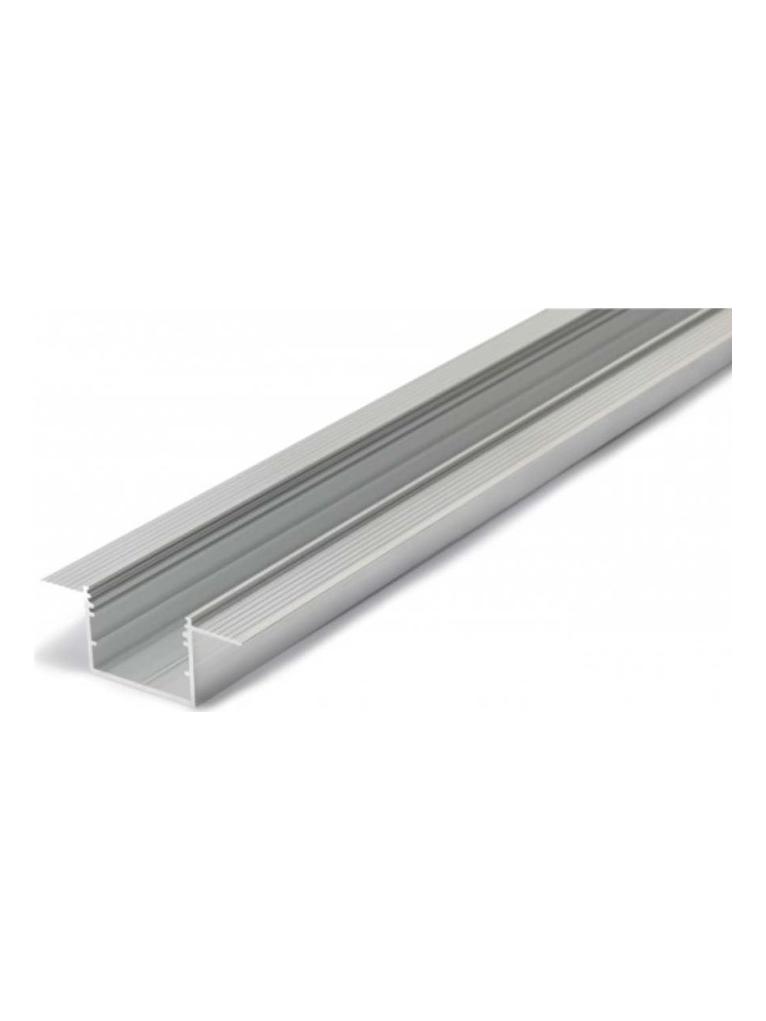 Kit 2M Aluminum Recessed Profile with Transparent Diffuser For Ceiling or wall