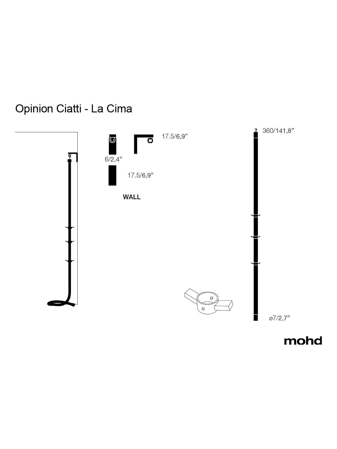 La Cima 3 Hanger Wall - White Rope / Nickel Hangers