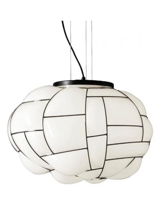Egg suspension lamp in blown glass