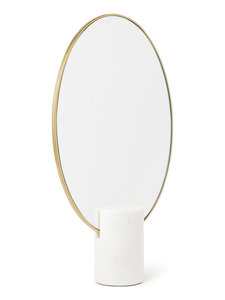 Oval Mirror - white marble