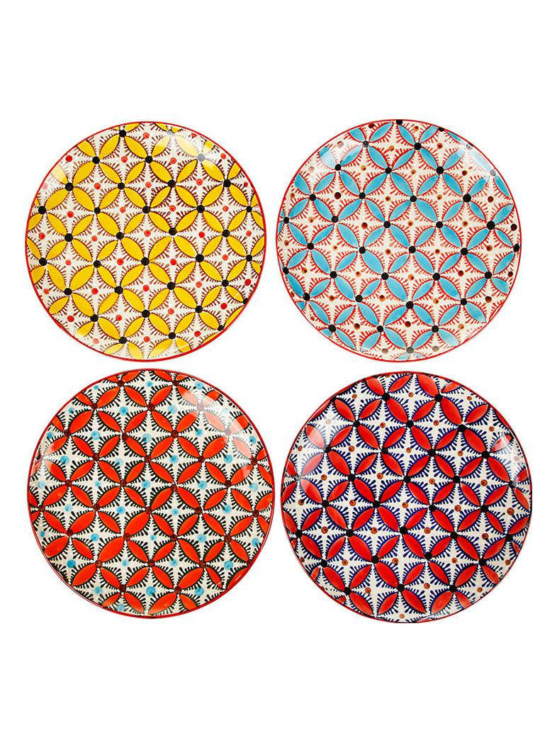 Plates Colour Hippy set4