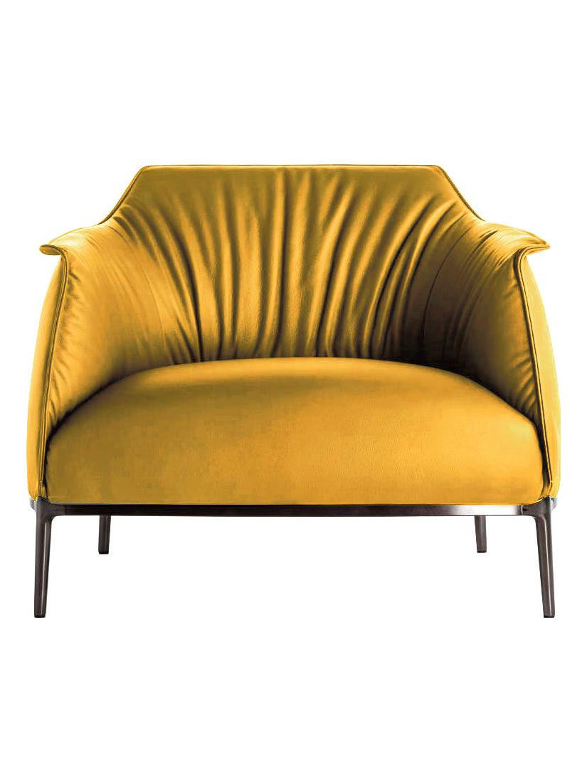 Archibald Armchair - Velvety 07 Saffron / Gunmetal Grey