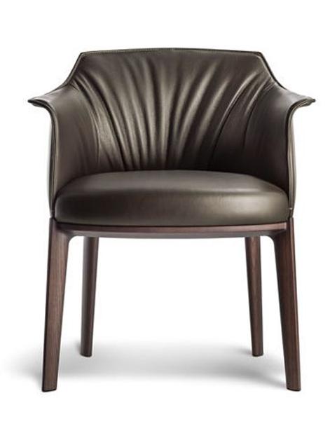 Archibald Dining Chair - Leather SC 26 Topo