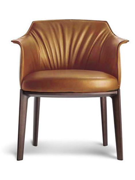 Archibald Dining Chair - Leather SC 66 India / Moka stained Ash