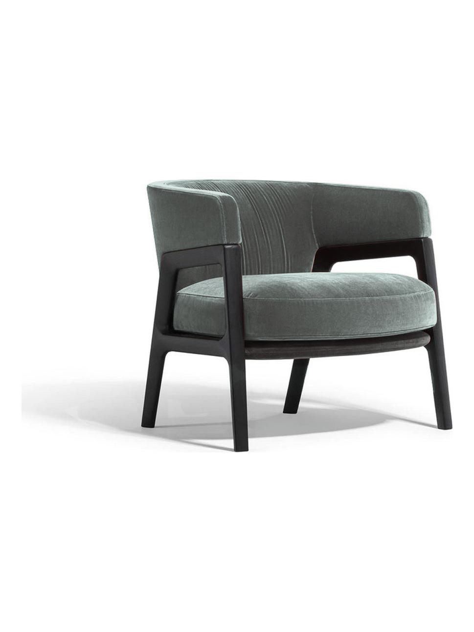 Duo Lounge Armchair - Velvety Juniper / Ash in a Moka Stain
