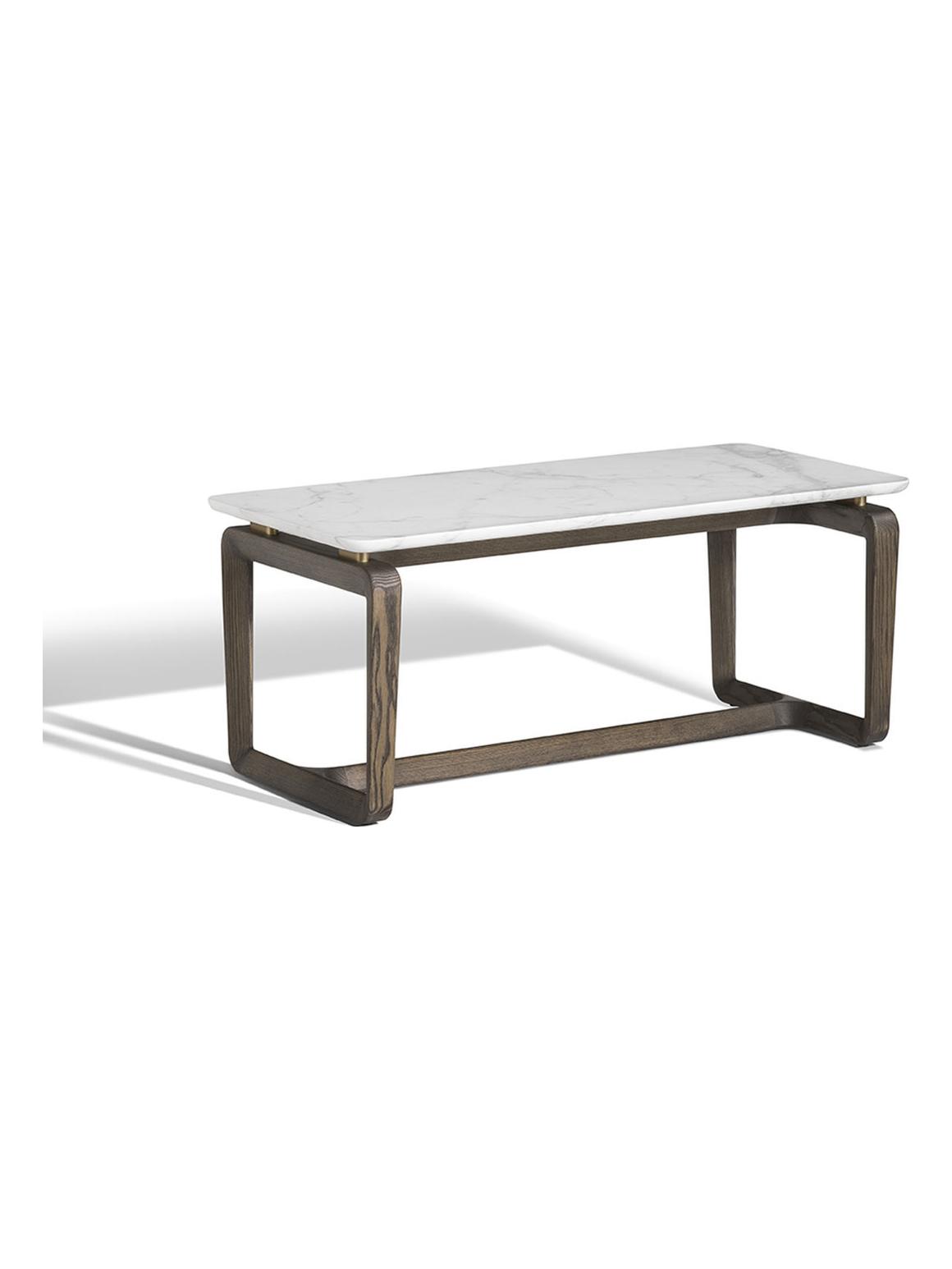 Fidelio Coffee Table L. 92 cm - Arabescato Marble / Moka