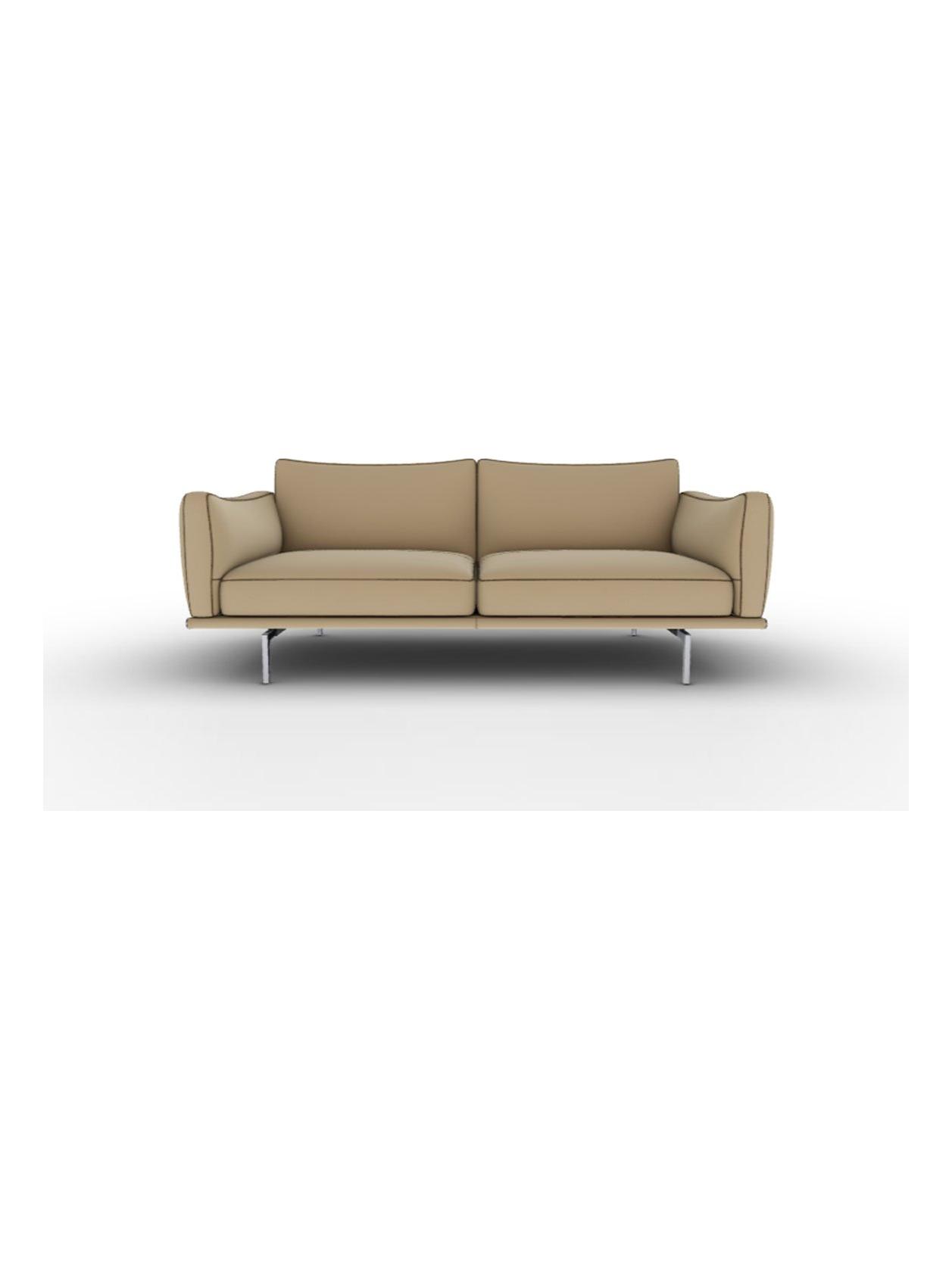 Happy Jack Large 2-Seater Sofa – Leather Velvety Sesame