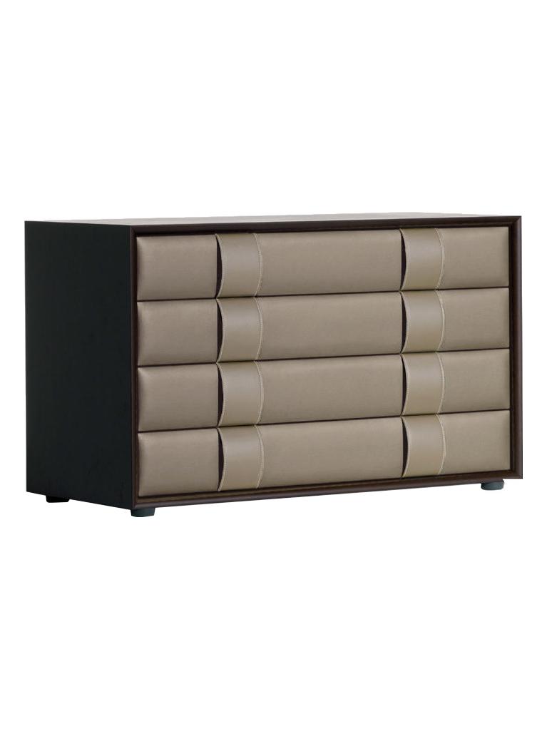 OBI Drawer Chest - Dark Brown Walnut / Leather Nest col. Salgemma