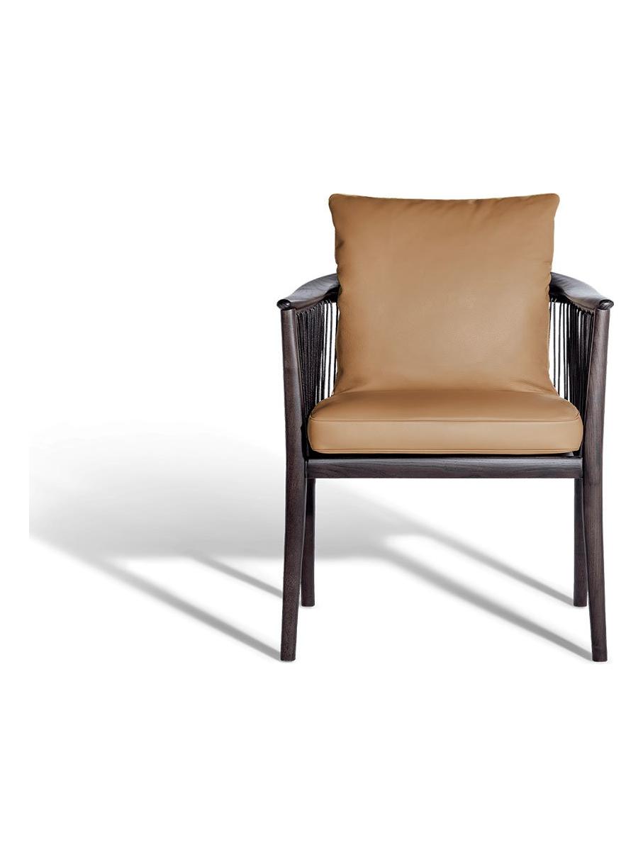 Viola Chair - Leather Frau SC 55 Camel Hair / Moka stained Ash / Dark Brown Weave