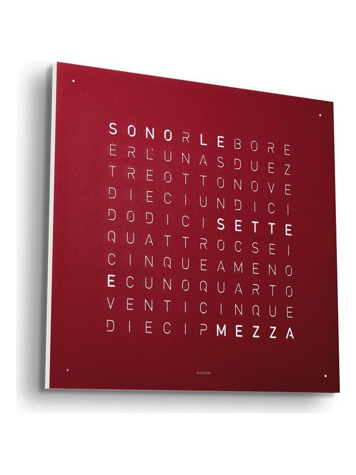 Qlocktwo Clock - Earth 45 Steel Series Red Velvet