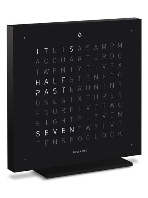 Qlocktwo Touch Table Clock - Deep Black