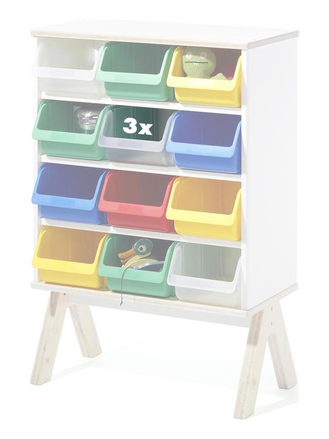 Set of 3 Plastic Boxes for Famille Garage (Small)