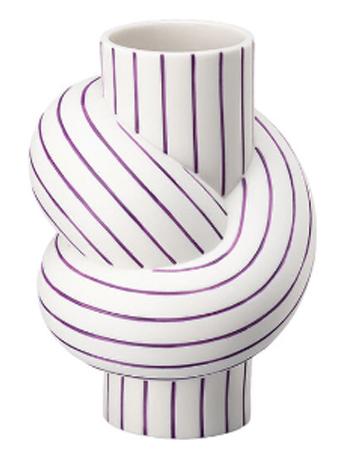 Node Stripes Vase 12 cm - Plum