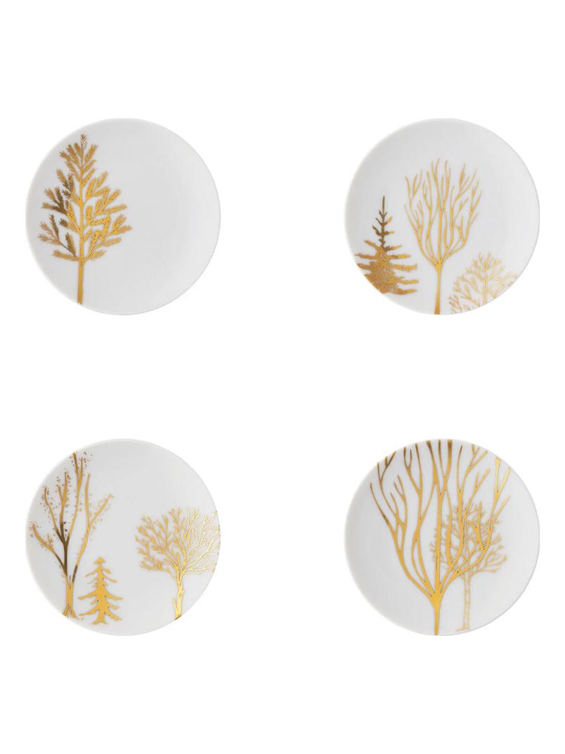 Tac Festive C. Trees Set 4 Plates 10 cm 