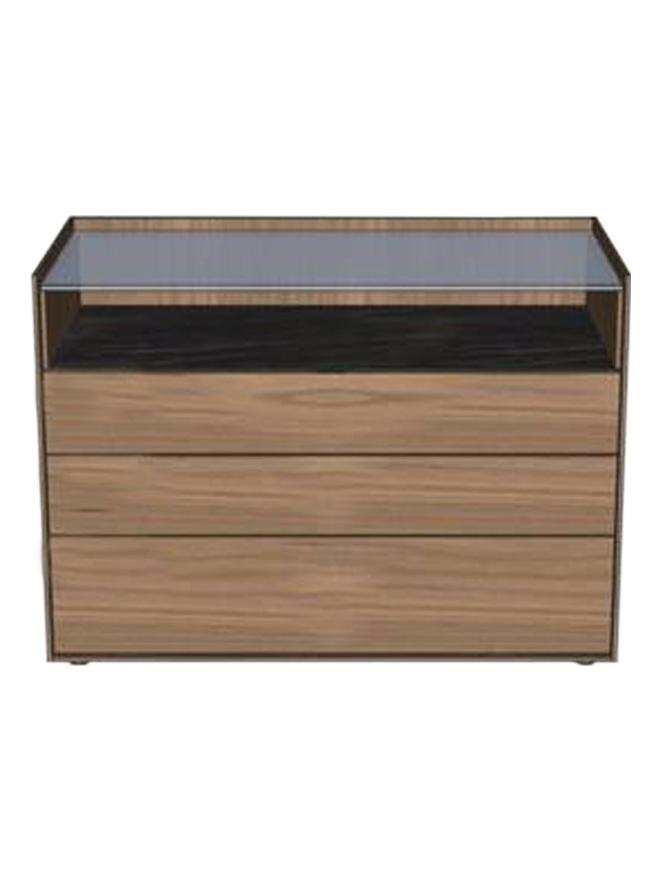 Cabaret Chest of Drawers - 3 Drawers Canaletto Walnut/Top Noir Desir