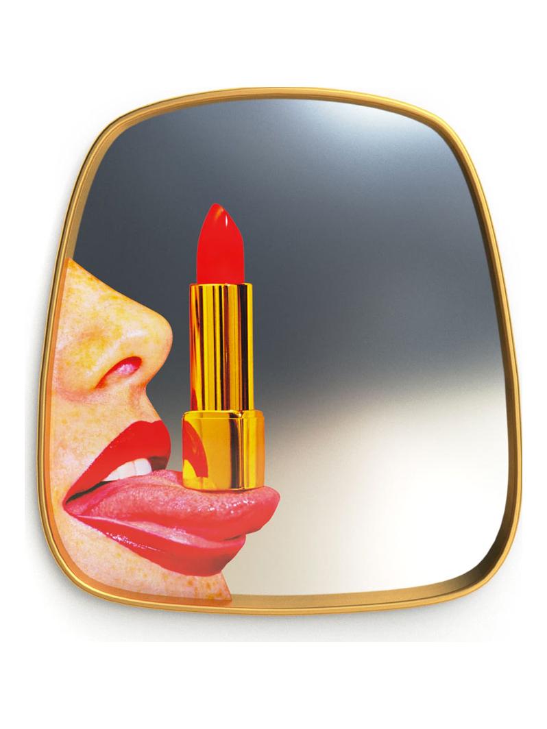 Mirror with Wooden Frame Toiletpaper - Tongue