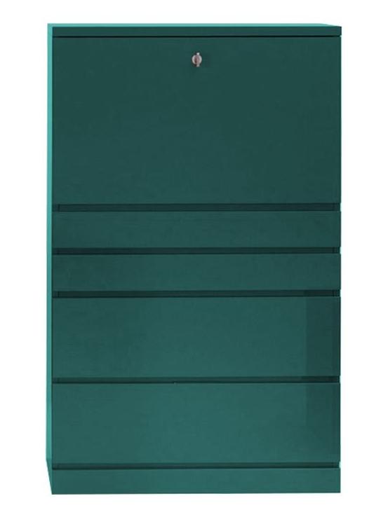 Deco Chest of Drawers - Polished Lacquered Petrolio