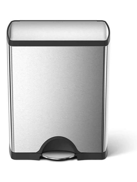 Dual Compartment Rectangular Classic Pedal Bin L. 46