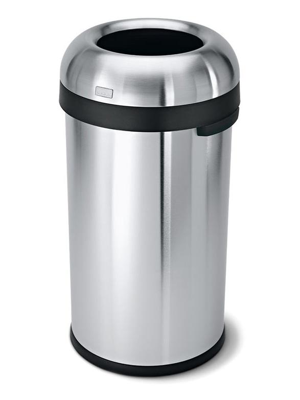 Open bins 60L brushed stainless steel