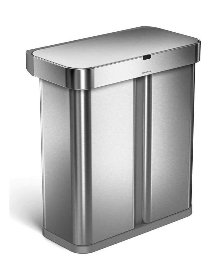 Rectangular 58 L Dual-Compartment Vocal Motion Sensors Bin