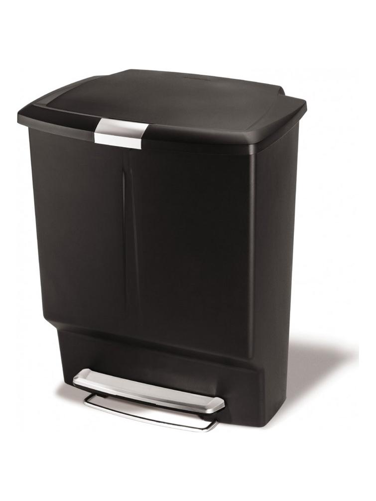 Rectangular Recycler Black Rubbish Bin
